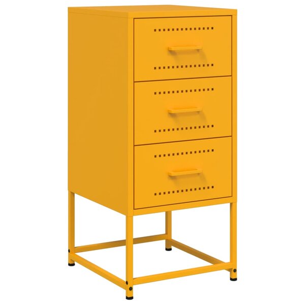 vidaXL Table de chevet jaune moutarde 36x39x78 cm acier