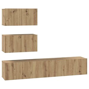 vidaXL Ensemble meuble TV 4 Pièces Chêne artisanal Bois d'ingénierie