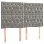 vidaXL Sommier à lattes de lit et matelas Gris clair 160x200cm Velours