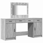 vidaXL Table de Toilette 3 Pièces Gris 40 x 41 x 75 cm Bois d'ingénierie