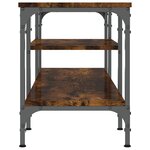 vidaXL Meuble TV chêne fumé 121x35x45 cm bois d'ingénierie et fer