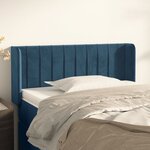 vidaXL Tête de lit avec oreilles Bleu foncé 103x16x78/88 cm Velours