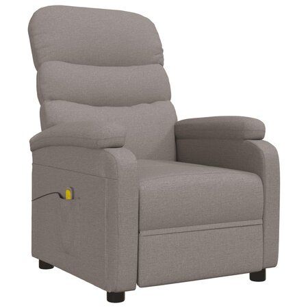 vidaXL Fauteuil de massage Taupe Tissu