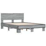 vidaXL Cadre de lit sonoma gris 140x200 cm bois d'ingénierie et métal