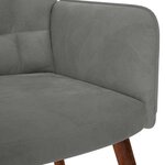 vidaXL Fauteuil relax avec tabouret en velours gris foncé