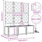 vidaXL Jardinières de jardin 1 pc Blanc 120 x 40 x 142 cm Plastique