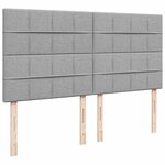 vidaXL Sommier à lattes de lit avec matelas Gris clair 200x200cm Tissu