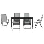 vidaXL Ensemble de salle à manger pour jardin 7 Pièces Anthracite Acier