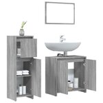vidaXL Ensemble de meubles de salle de bain 3 Pièces Sonoma gris