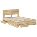 vidaXL Cadre de lit Chêne Sonoma 140 x 190 cm Bois d'ingénierie