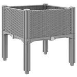 vidaXL Jardinière avec pieds gris clair 40x40x42 cm PP