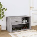 vidaXL Armoire à chaussures Sonoma gris 80x35x45 cm Bois d'ingénierie