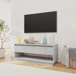 vidaXL Meuble TV gris béton 102x41x44 cm bois d'ingénierie