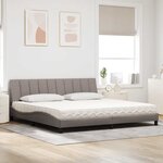 vidaXL Lit avec matelas Hanko taupe 200x200 cm tissu