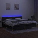 vidaXL Sommier à lattes de lit et matelas et LED Noir 200x200 cm Tissu