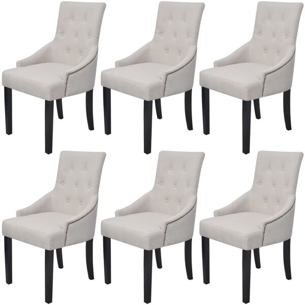 vidaXL Chaises à manger lot de 6 gris crème tissu