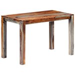 vidaXL Table de salle à manger Gris 118x60x76 cm Bois solide