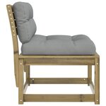 vidaXL Canapé de jardin avec coussins bois de pin imprégné