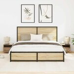 vidaXL Cabinet de chevet 2 Pièces Chêne artisanal 40 x 39 x 37 cm