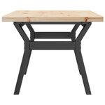 vidaXL Table basse cadre en Y 80x50x40 5cm bois de pin massif et acier