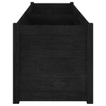 Vidaxl jardinière noir 200x50x50 cm bois de pin solide