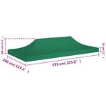 vidaXL Toit de tente de réception 6x3 m Vert 270 g/m²