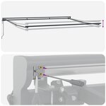 vidaXL Auvent Rétractable Rayure rouge et blanche 450x300 cm tissu