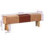 vidaXL Banc saut de cheval 160 cm Marron Cuir véritable et bois acacia