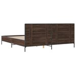 vidaXL Cadre de lit chêne marron 200x200 cm bois d'ingénierie et métal