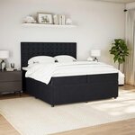 vidaXL Sommier à lattes de lit et matelas Noir 200x200 cm Velours