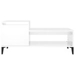 vidaXL Table basse Blanc brillant 100x50x45 cm Bois d'ingénierie