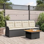 vidaXL Salon de jardin 3 Pièces avec coussins Noir Résine tressée