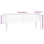 vidaXL Tête de lit avec oreilles Gris clair 163x23x78/88 cm Tissu