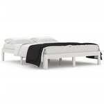 vidaXL Cadre de lit sans matelas blanc bois de pin massif 140x190 cm