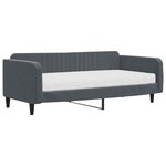 vidaXL Lit de jour avec matelas gris foncé 100x200 cm velours