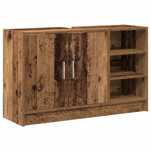 vidaXL Cabinet de salle de bain avec porte Bois Ancien 90 x 29 x 55 cm