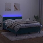 vidaXL Sommier à lattes de lit avec matelas LED Bleu foncé 140x200 cm
