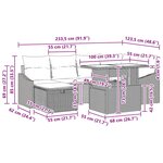 vidaXL Canapé de jardin 7 pièces avec des coussins gris clair en résine tressée