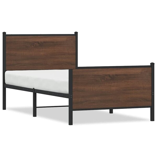vidaXL Cadre de lit en métal sans matelas chêne marron 80x200 cm
