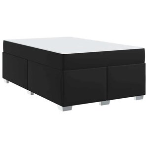 vidaXL Cadre de lit avec matelas Noir 120 x 190 cm tissu