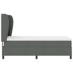 vidaXL Lit à ressorts avec matelas Gris foncé 80 x 200 cm tissu
