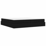 vidaXL Cadre de lit avec stockage Noir 200 x 200 cm tissu