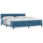 vidaXL Lit à ressorts avec matelas Bleu foncé 200 x 200 cm tissu