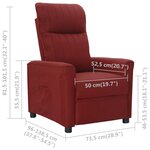 vidaXL Fauteuil inclinable Rouge bordeaux Tissu