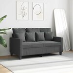 vidaXL Canapé à 2 places Gris foncé 120 cm Tissu