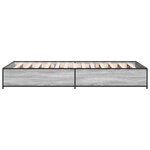 vidaXL Cadre de lit sonoma gris 75x190 cm bois d'ingénierie et métal