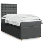 vidaXL Sommier à lattes de lit et matelas Gris foncé 90x190 cm Tissu