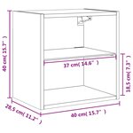vidaXL Table de chevet murale avec lumières LED sonoma gris