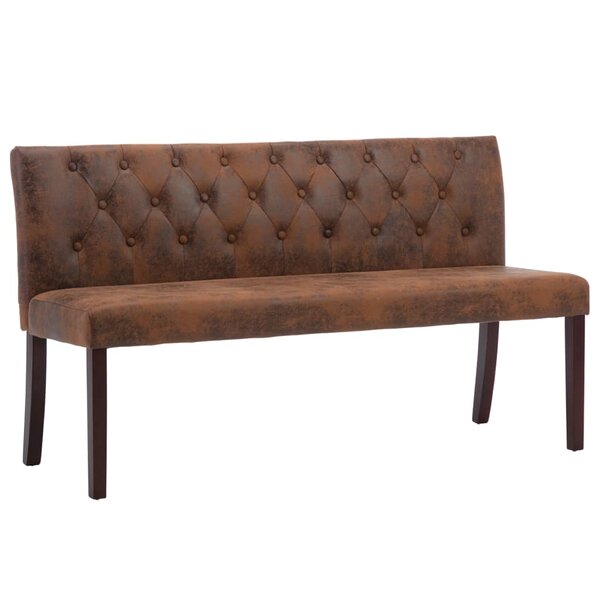 vidaXL Banc 148 5 cm Marron Similicuir daim