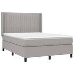 vidaXL Sommier à lattes de lit avec matelas Gris clair 140x200cm Tissu